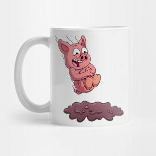 Pig Jumping In Mud Mug